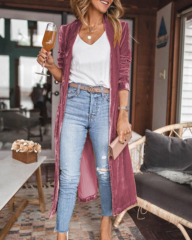 Lotte | Luxe Lange Winterjas Dames van Fluweel voor Elegante Styling 4