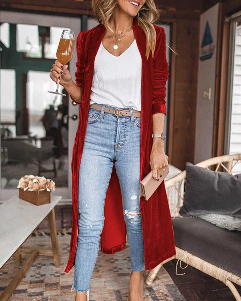 Lotte | Luxe Lange Winterjas Dames van Fluweel voor Elegante Styling 5
