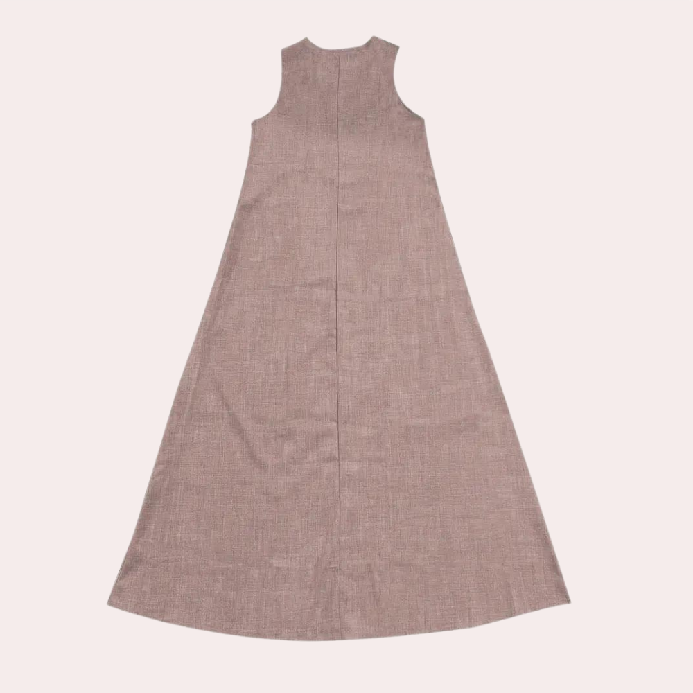 Luchtige Maxi Jurk Dames met Elegante Halslijn en Taille-Accentuering voor Zomer Gelegenheden 1