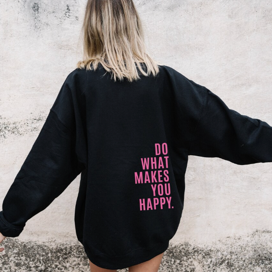 Hoodie met Letterprint | "Faites ce qui vous rend heureux" – Comfortabel & Trendy