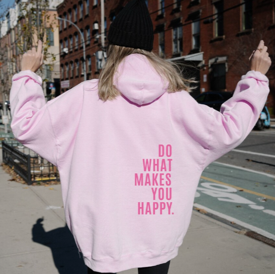 Hoodie met Letterprint | "Faites ce qui vous rend heureux" – Comfortabel & Trendy