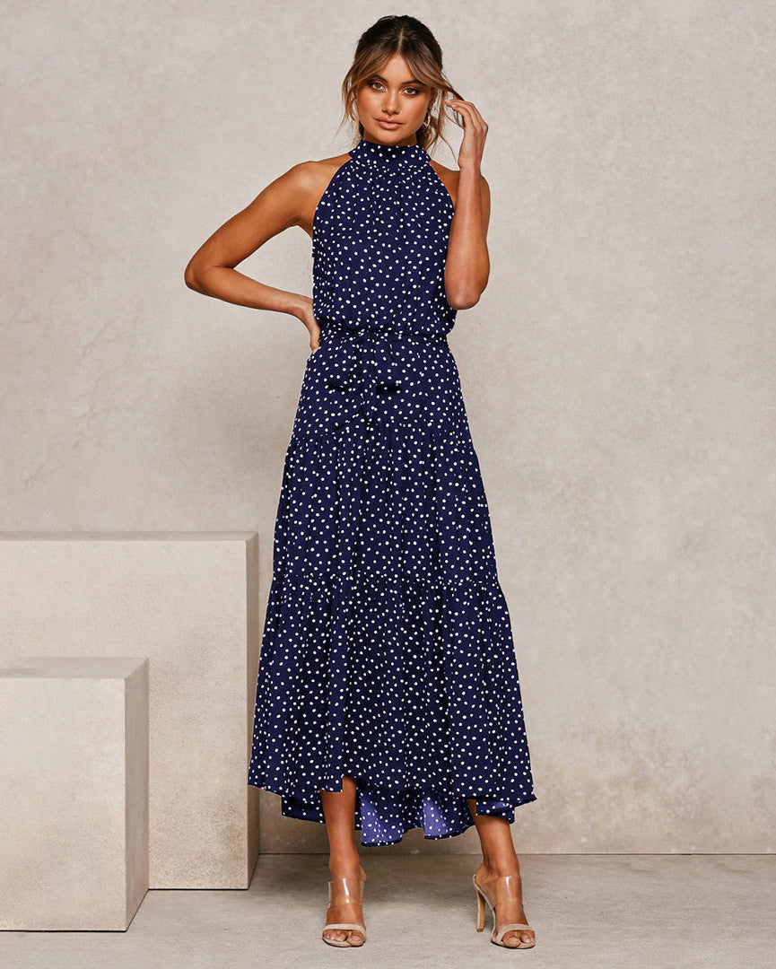 Elin | Elegante lange damesjurk met A-lijn pasvorm van luchtig polyester