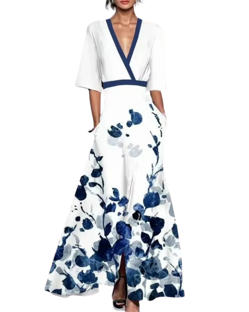 Batchi – Bloemen Jurk – Zomerse Damesjurk – Licht & Vrouwelijk met Tailleband
