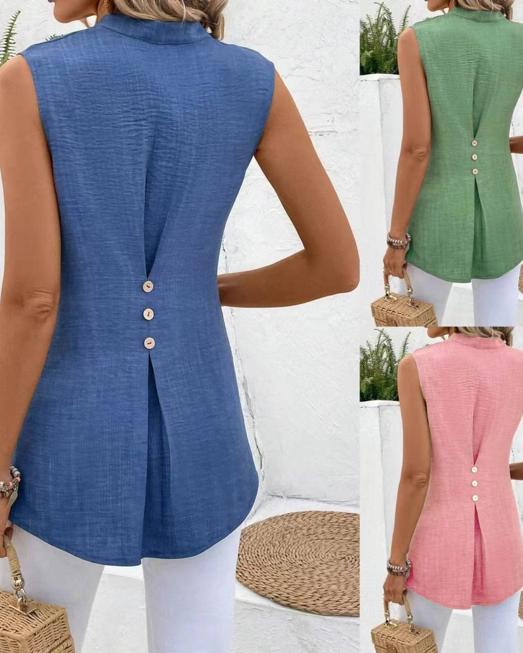 Sophie | Dames Blouse | Linnen Blouse Dames | Luchtige V-hals Top-5