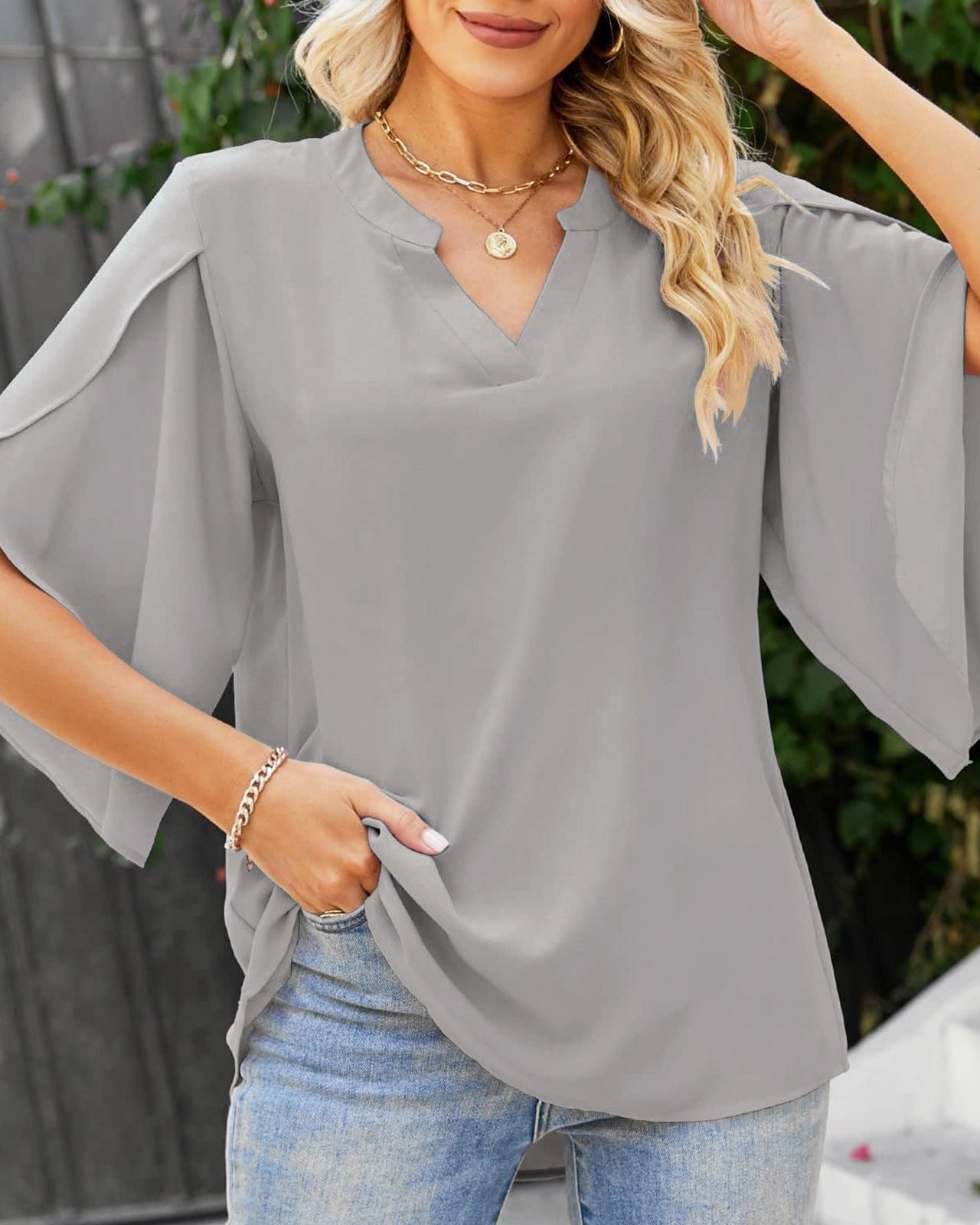 Sophie | Dames Blouse Korte Mouw | Witte Dames Blouse | Dames Blouse-3