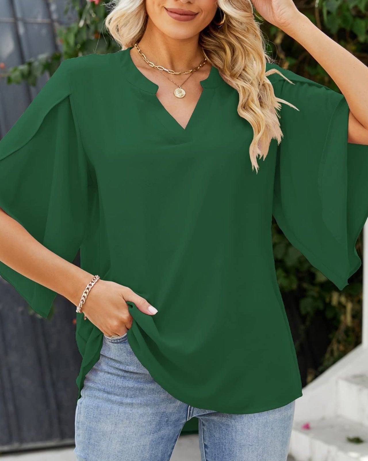 Sophie | Dames Blouse Korte Mouw | Witte Dames Blouse | Dames Blouse-5