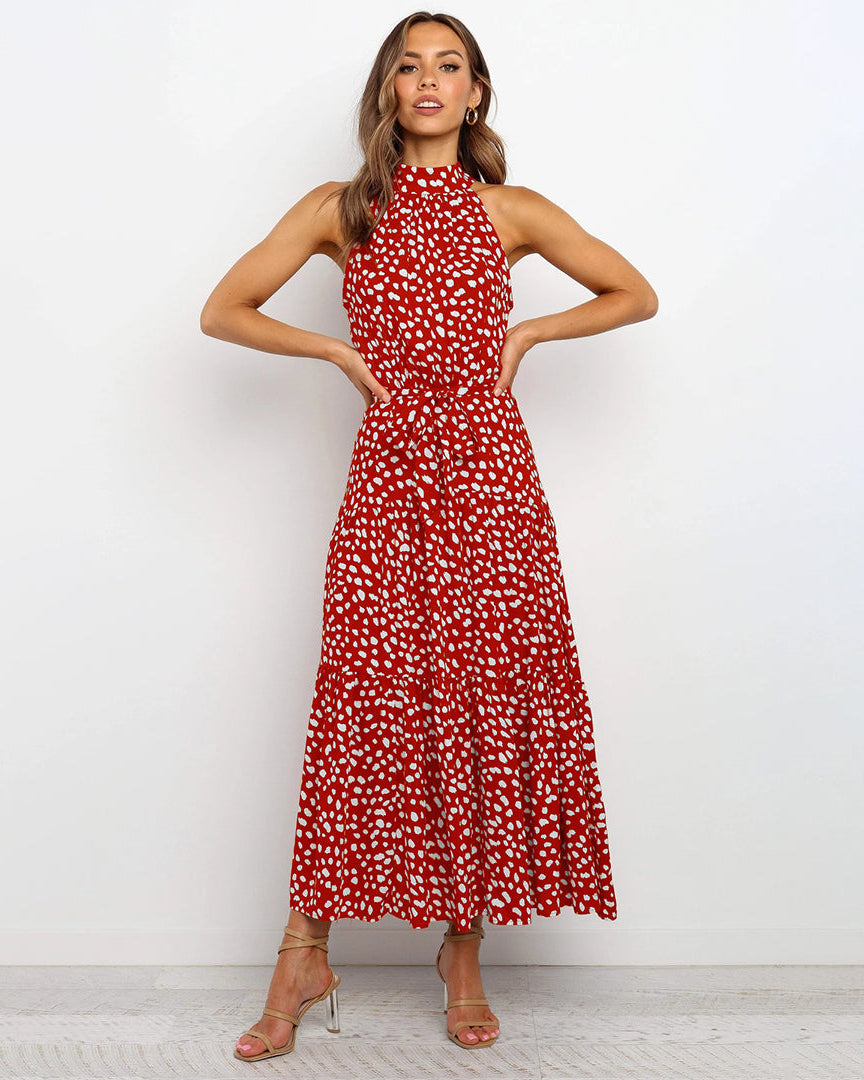 Elin | Elegante lange damesjurk met A-lijn pasvorm van luchtig polyester