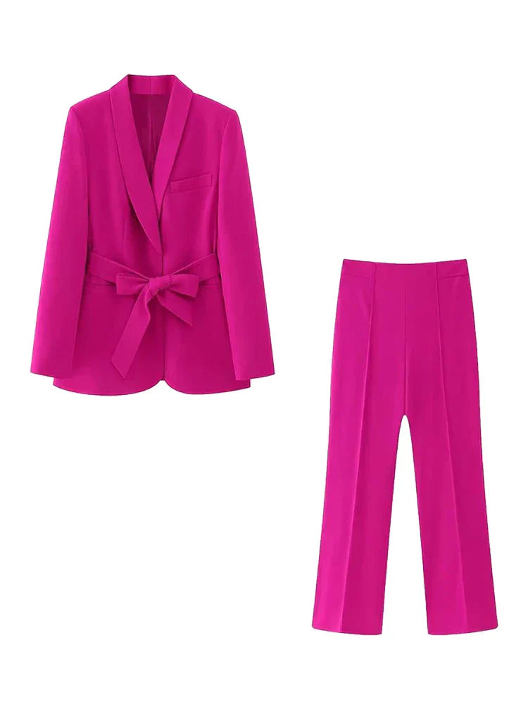 Katja | Tweedelig dames blazer ensemble met vlekafstotende stof en handgemaakte afwerking