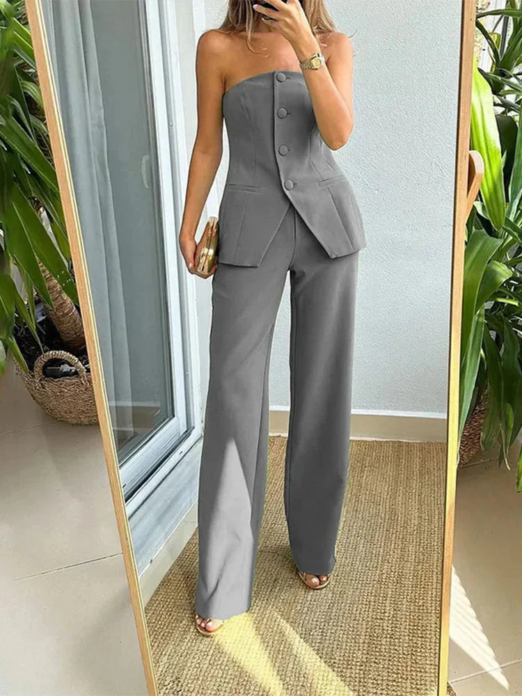 Elvine | Elegante tweedelige dames set met moderne print en comfortabele pasvorm