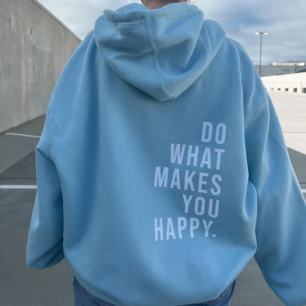 Hoodie met Letterprint | "Faites ce qui vous rend heureux" – Comfortabel & Trendy