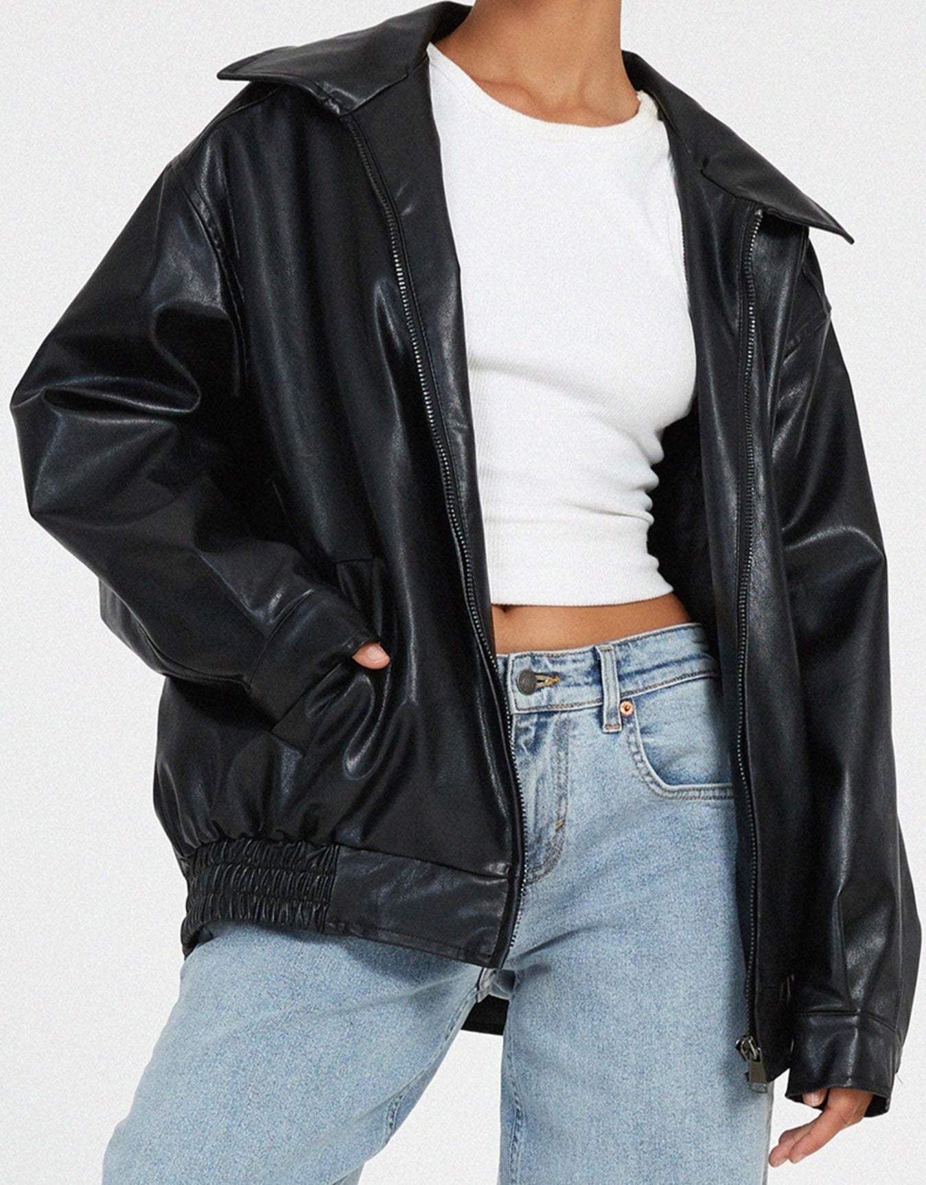 Sophia | Modieuze Leren Damesjas voor de Winter met Oversized Pasvorm 6