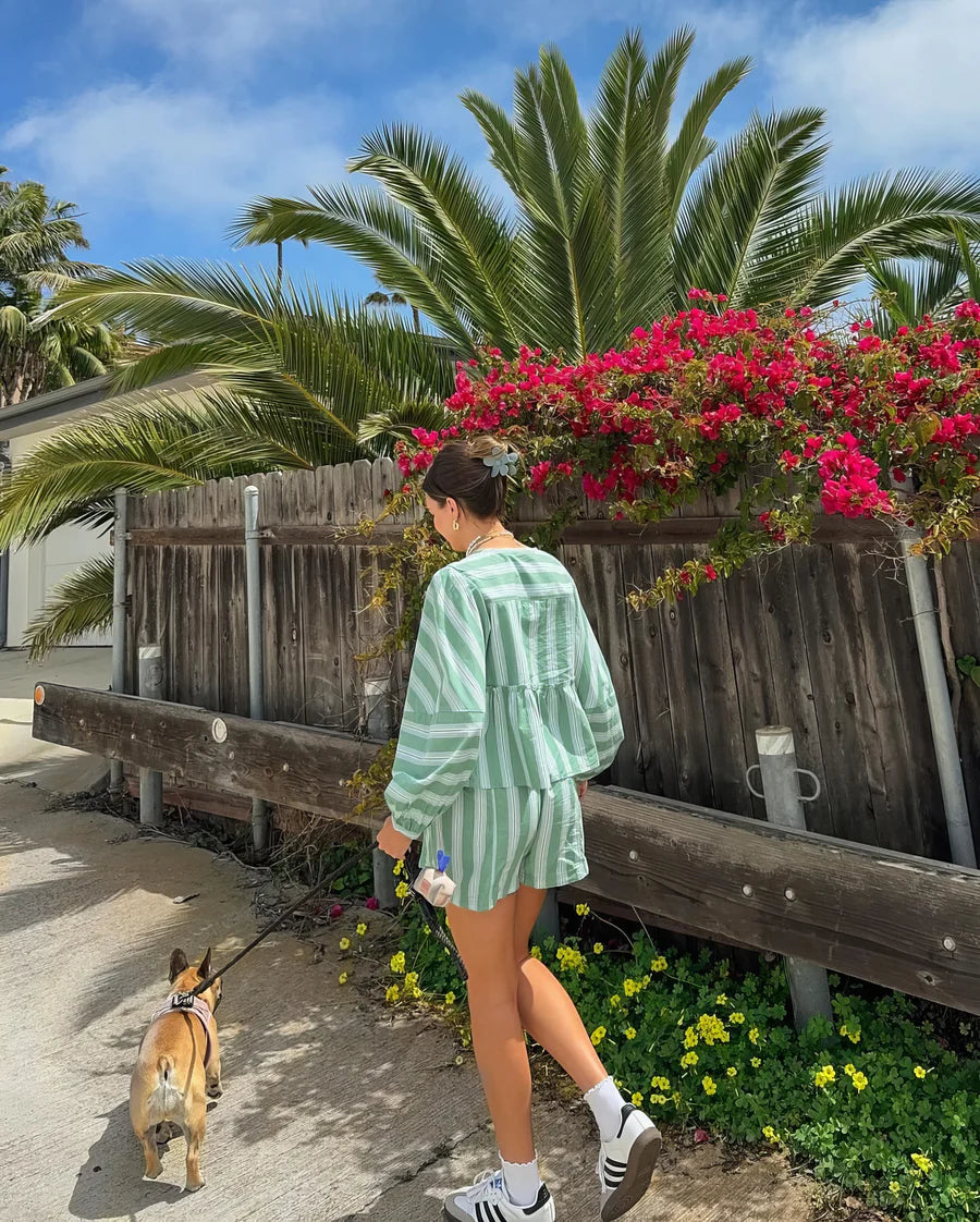 Sophie | Comfy Tweedelige Set Dames met Losvallende Blouse en Shorts 4