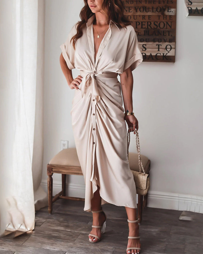 Trendy Vloeiende Dames Jurk – Elegante Zomerjurk met Ademend Materiaal voor Casual en Formele Gelegenheden 1