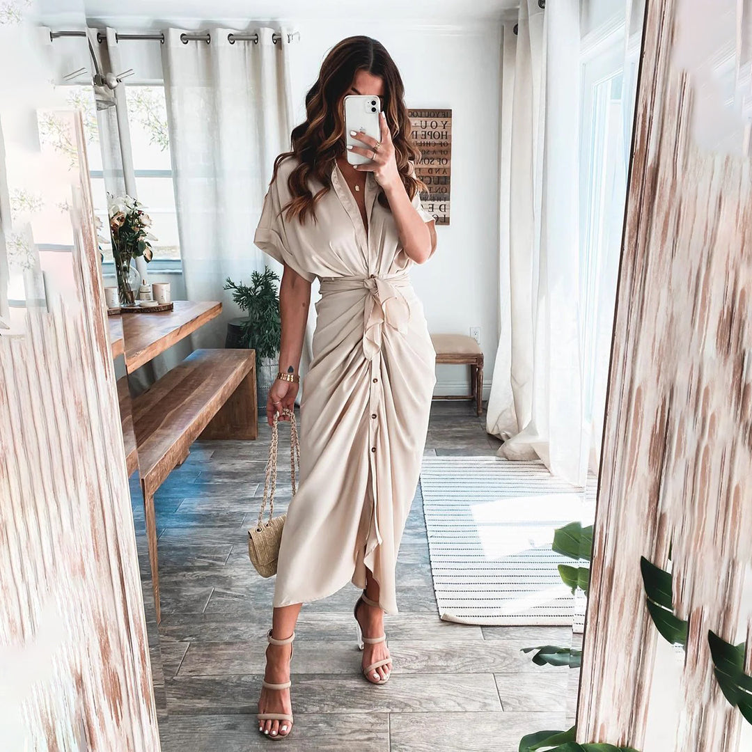 Trendy Vloeiende Dames Jurk – Elegante Zomerjurk met Ademend Materiaal voor Casual en Formele Gelegenheden 11