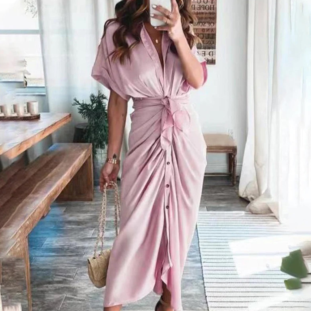 Trendy Vloeiende Dames Jurk – Elegante Zomerjurk met Ademend Materiaal voor Casual en Formele Gelegenheden 4