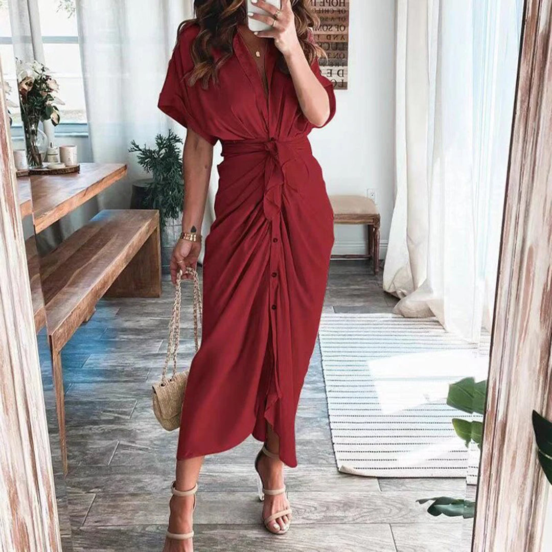 Trendy Vloeiende Dames Jurk – Elegante Zomerjurk met Ademend Materiaal voor Casual en Formele Gelegenheden 5
