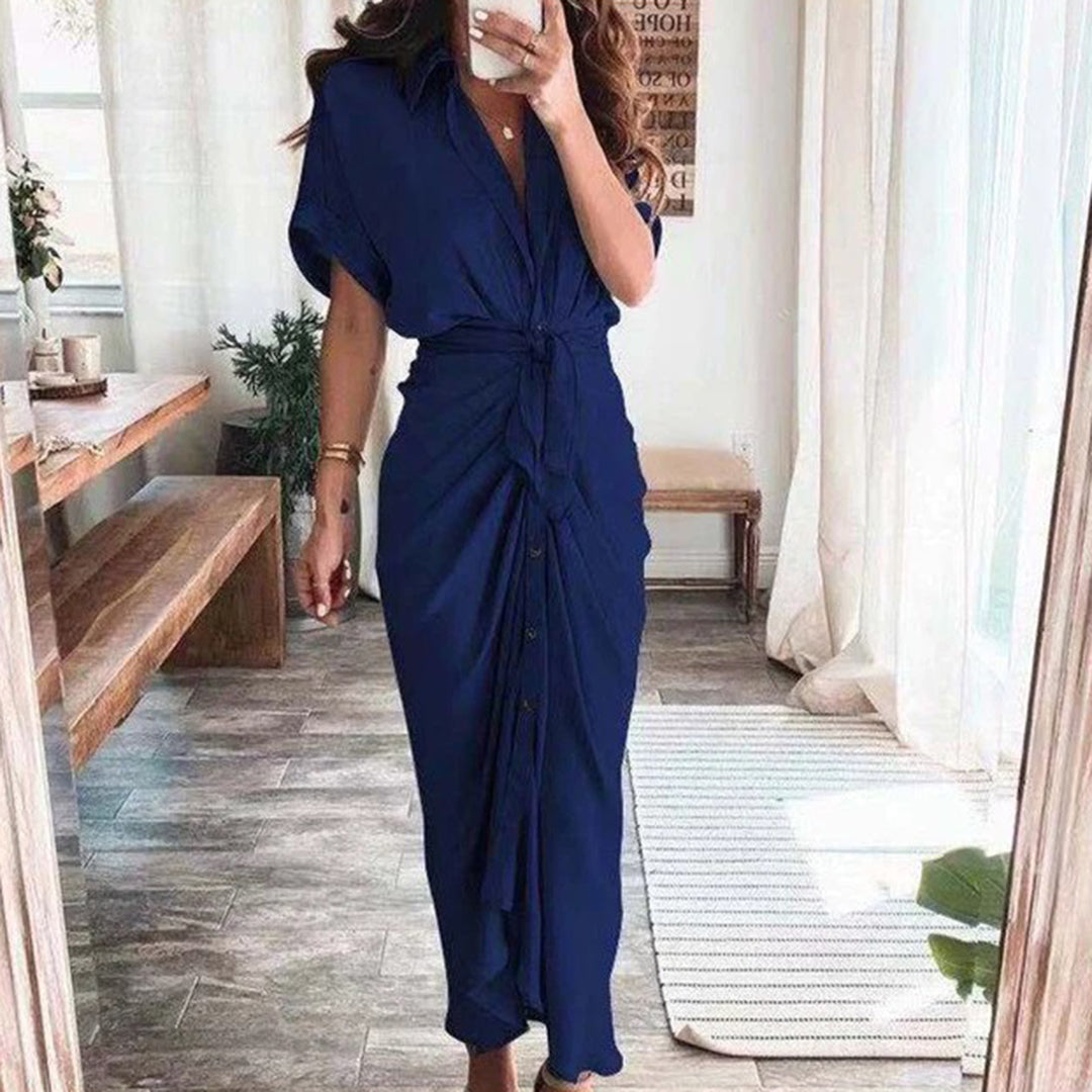 Trendy Vloeiende Dames Jurk – Elegante Zomerjurk met Ademend Materiaal voor Casual en Formele Gelegenheden 9