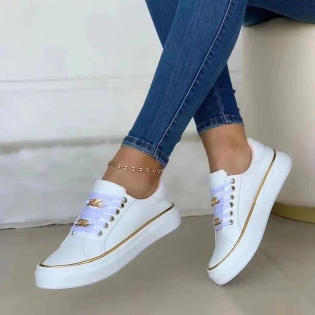 Lotte | Stijlvolle Dames Sneakers met Goudkleurige Accenten voor Comfort en Elegantie 1