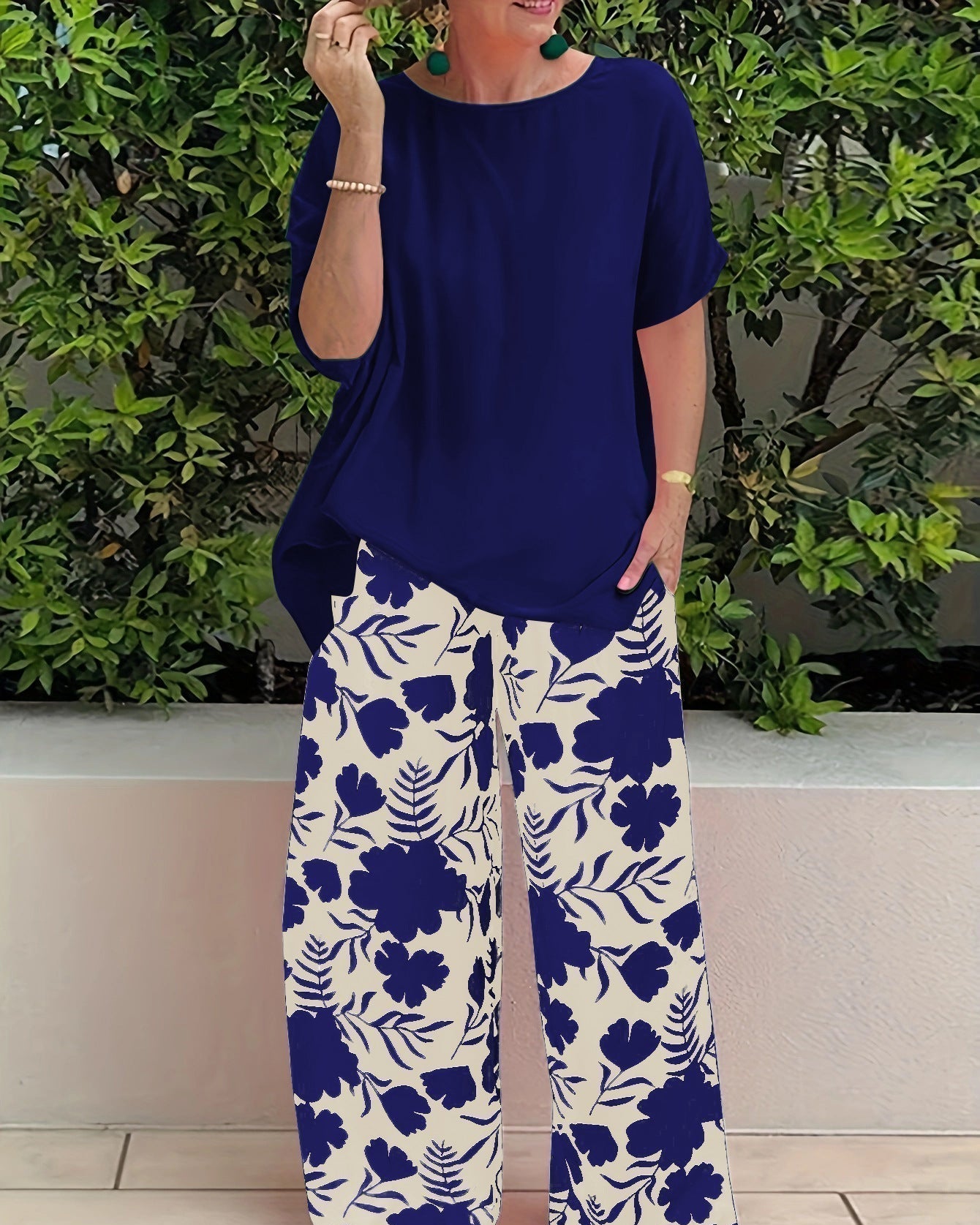 Sophie | Bloemen Broek | Damesmode | Brede Pijpen | Elegante Stijl 4