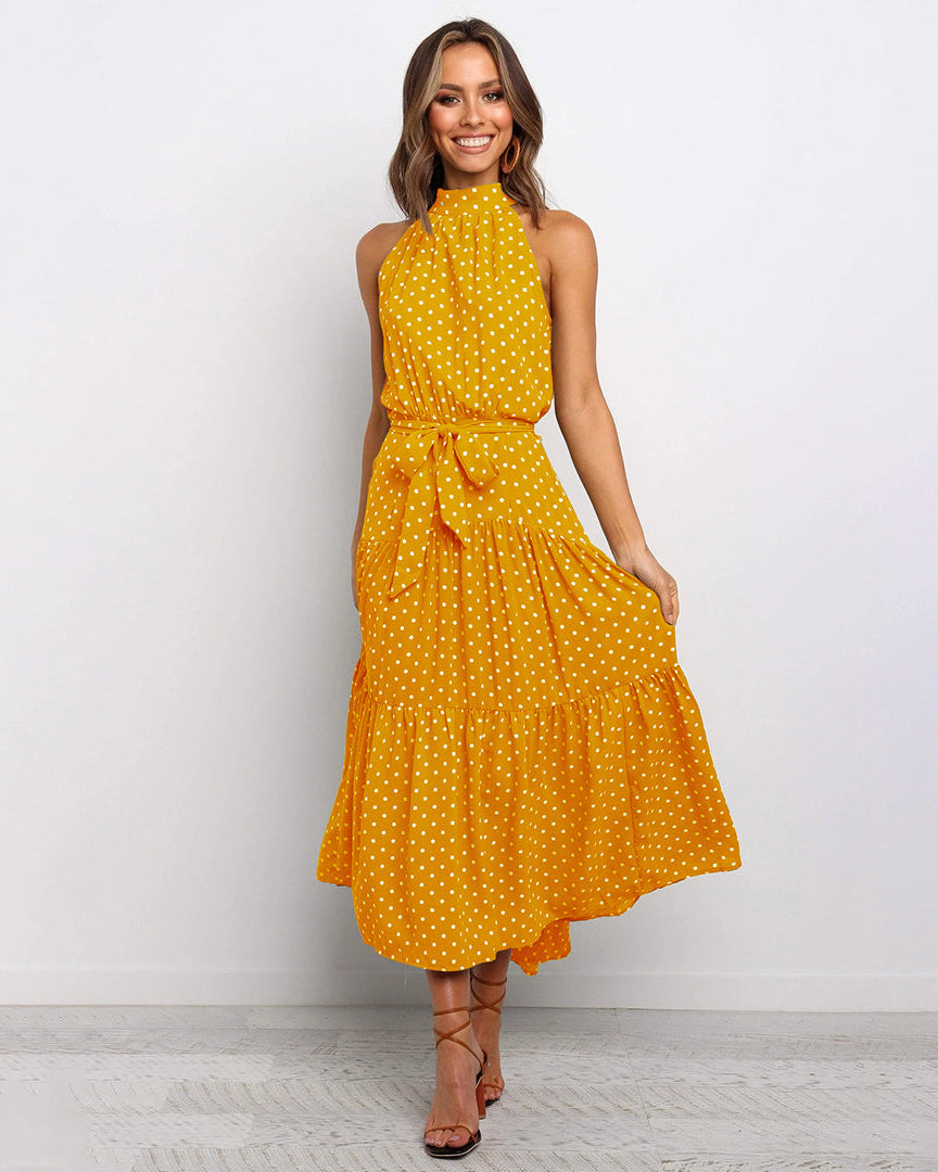 Elin | Elegante lange damesjurk met A-lijn pasvorm van luchtig polyester
