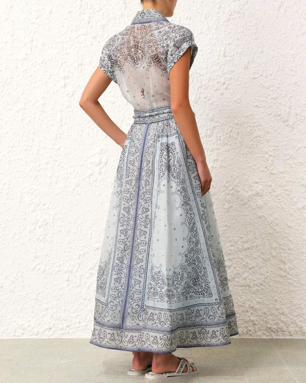 Alfina | Boho tweedelige dames set met organza blouse en flowy midi-rok voor een elegante zomerse stijl
