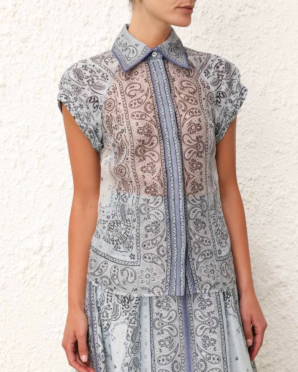 Alfina | Boho tweedelige dames set met organza blouse en flowy midi-rok voor een elegante zomerse stijl