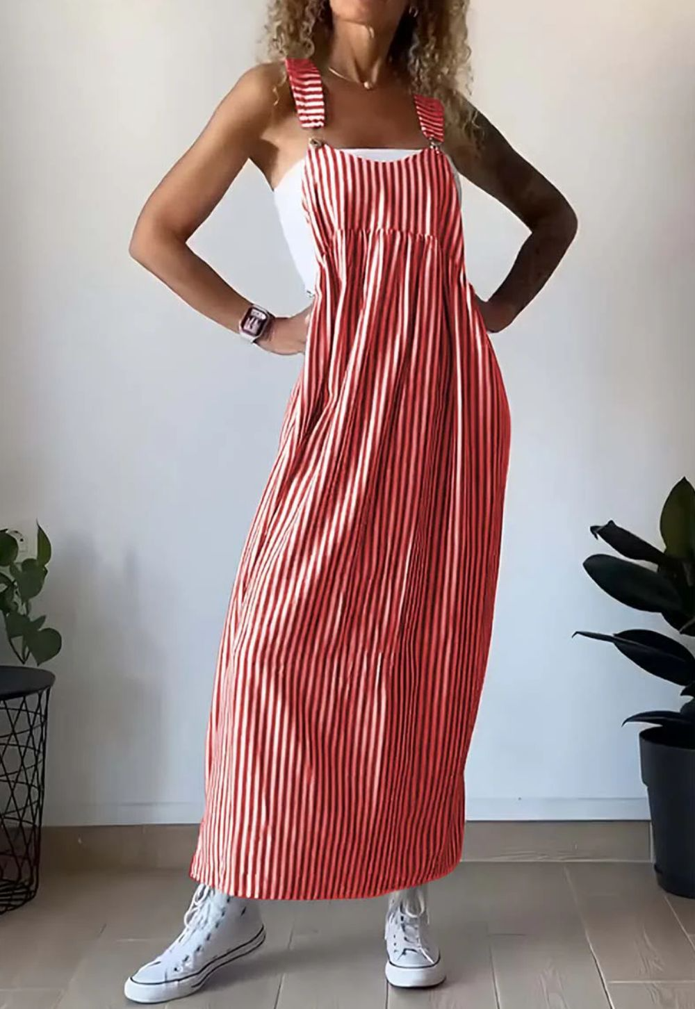 Zomerse Dames Jumpsuit van 100% Katoen – Lichtgewicht en Comfortabel voor Warme Dagen, Verkrijgbaar in Meerdere Kleuren en Maten S t/m XL 3