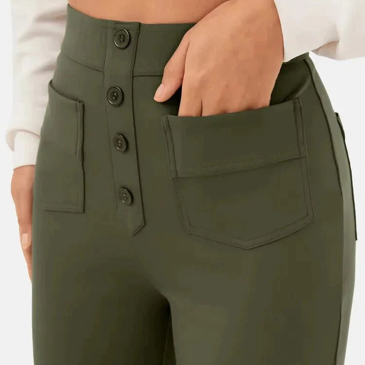 Hooggetailleerde Broek | Comfortabel, Elegant & Flatterend met Elastische Pasvorm