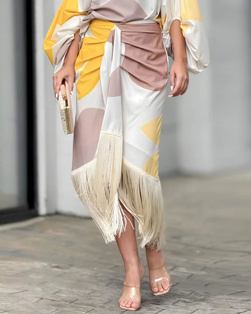 Elma | Elegante dames set met één schouder en asymmetrische zoom