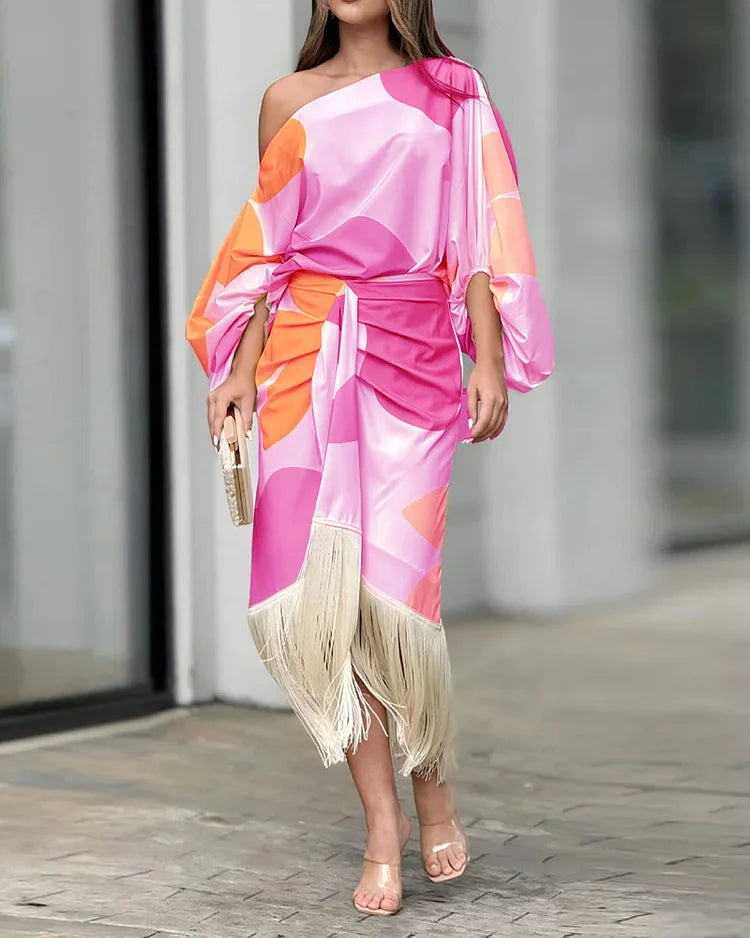 Elma | Elegante dames set met één schouder en asymmetrische zoom