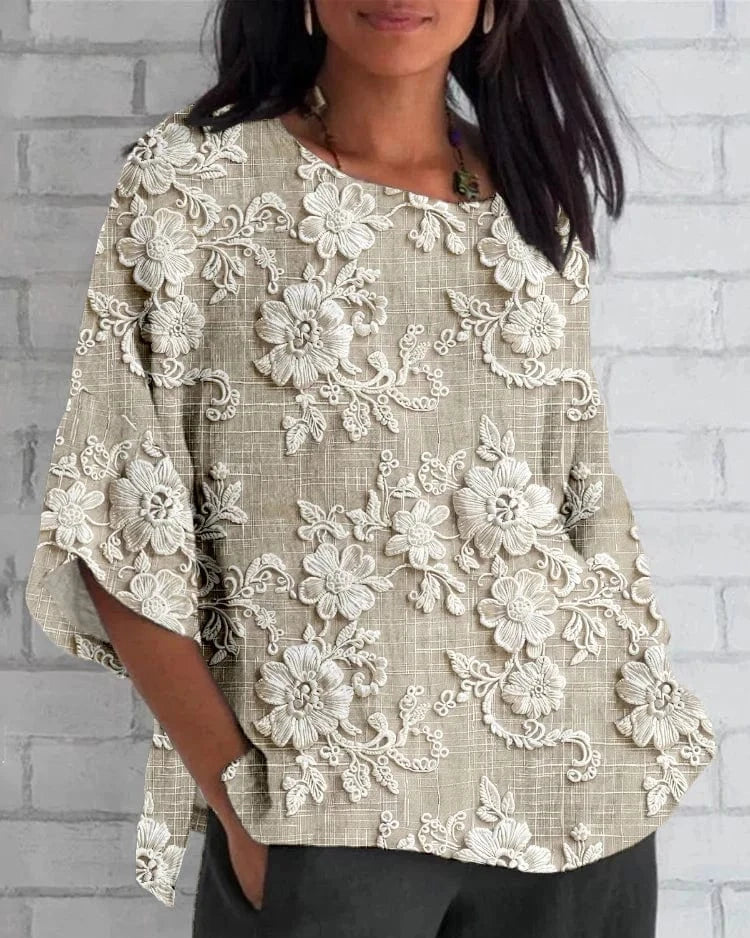 Emma | Dames Blouse Lange Mouw | Witte Dames Blouse | Blouse Korte Mouw Dames-1