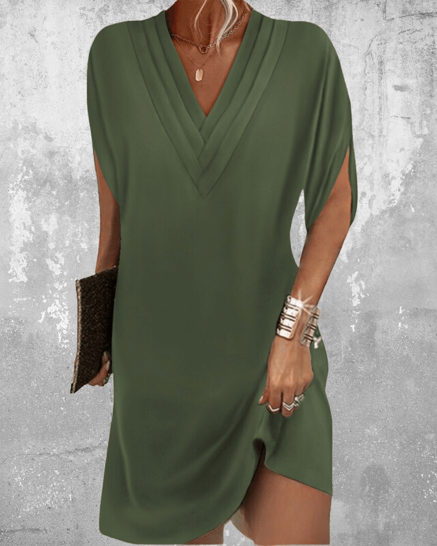 Lucinda | Elegante damesjurk met tummy control, V-hals en relaxed fit voor elke gelegenheid