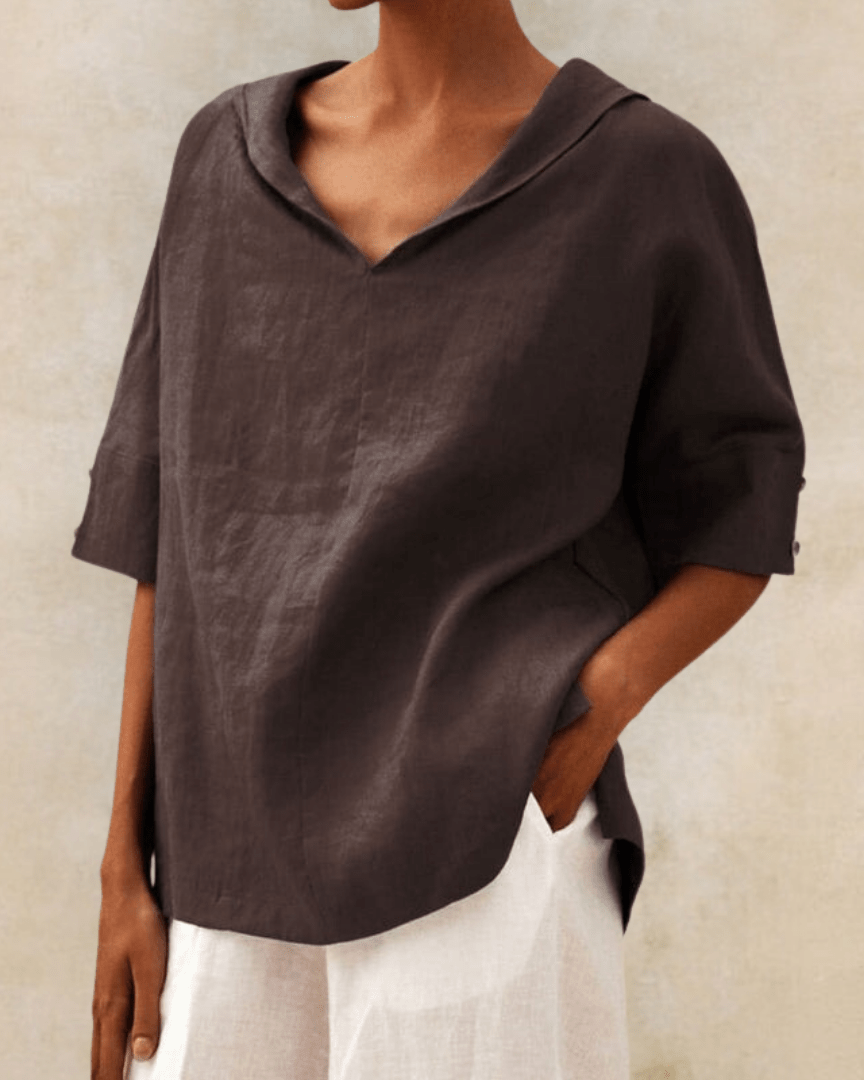 Variant image for Sophie | Linnen Blouse Dames | Linnen Blouse | Witte Linnen Blouse-37