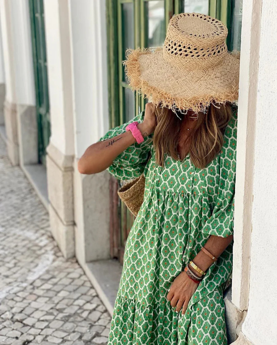 Elina – Boho Maxi Jurk – Relaxed Pasvorm – Dameskleding Katoen