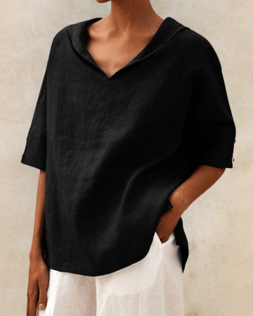 Sophie | Linnen Blouse Dames | Linnen Blouse | Witte Linnen Blouse-2