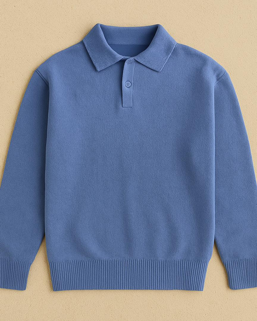 Cashmere Polo voor Mannen met Lange Mouwen – Luxe Gebreide Trui in Zachte Materialen, Beschikbaar in Maten S t/m XL 2