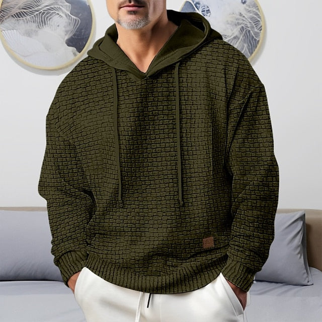 Casual Heren Hoodie - Zachte en Warme Trui met Ontspannen Pasvorm voor Herfst en Winter 6