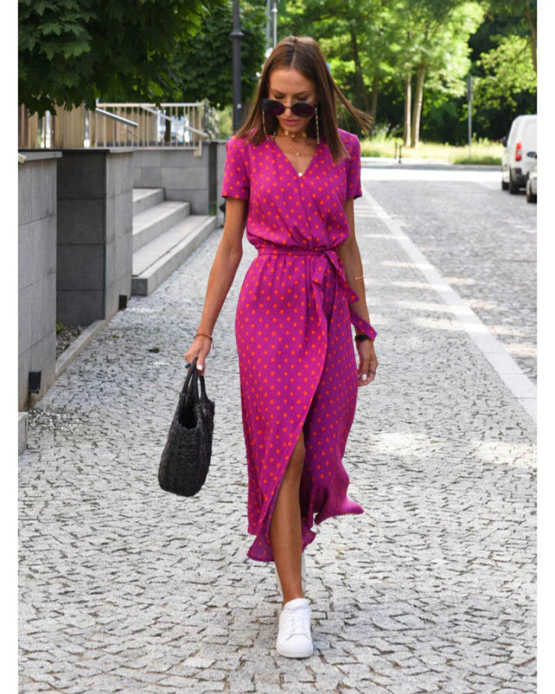 Chic Zomerjurk Dames met Bloemenpatroon en Knielengte – Ademend en Casual Zomerjurk voor Elke Gelegenheid 1