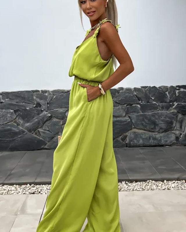 Dames Jumpsuit Zwart met Wijde Pijpen – Feestelijke en Comfortabele Zomeroutfit in Diverse Maten 6