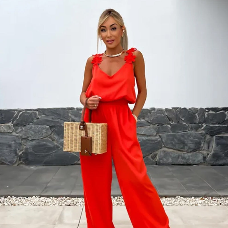 Dames Jumpsuit Zwart met Wijde Pijpen – Feestelijke en Comfortabele Zomeroutfit in Diverse Maten 8