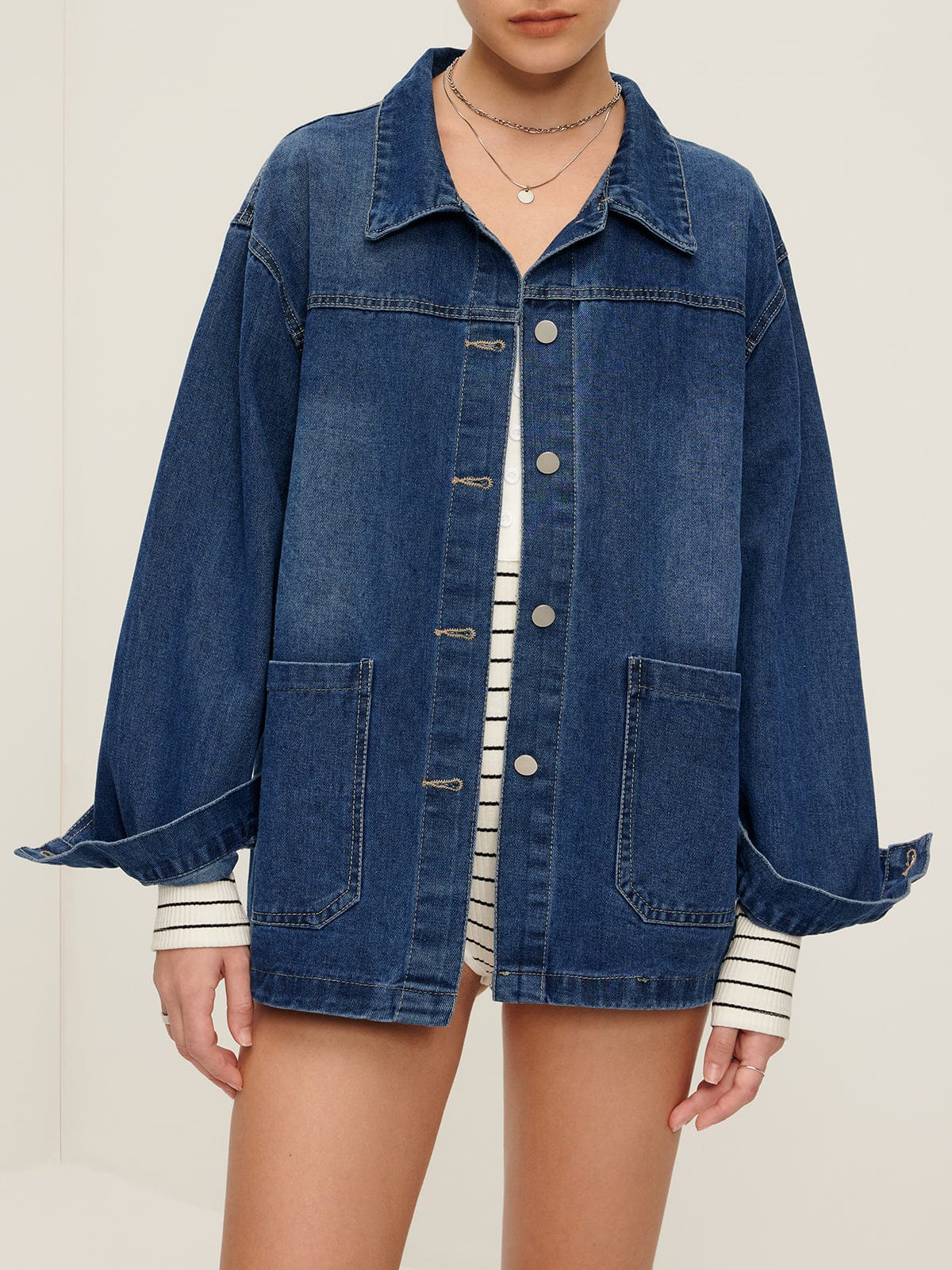 Emma | Casual Oversized Denim-Jacke voor Dames met Grote Zakken 1
