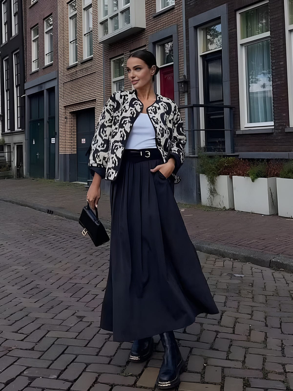 Emma | Lange Dames Jas met Opvallende Dierenprint voor Stijlvolle Look 0