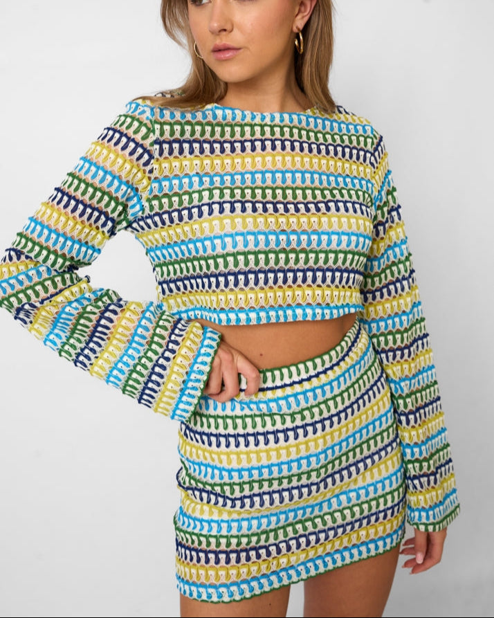 Emma | Stijlvolle Tweedelige Set Dames met Crop Top en Hoge Taille Minirok 1