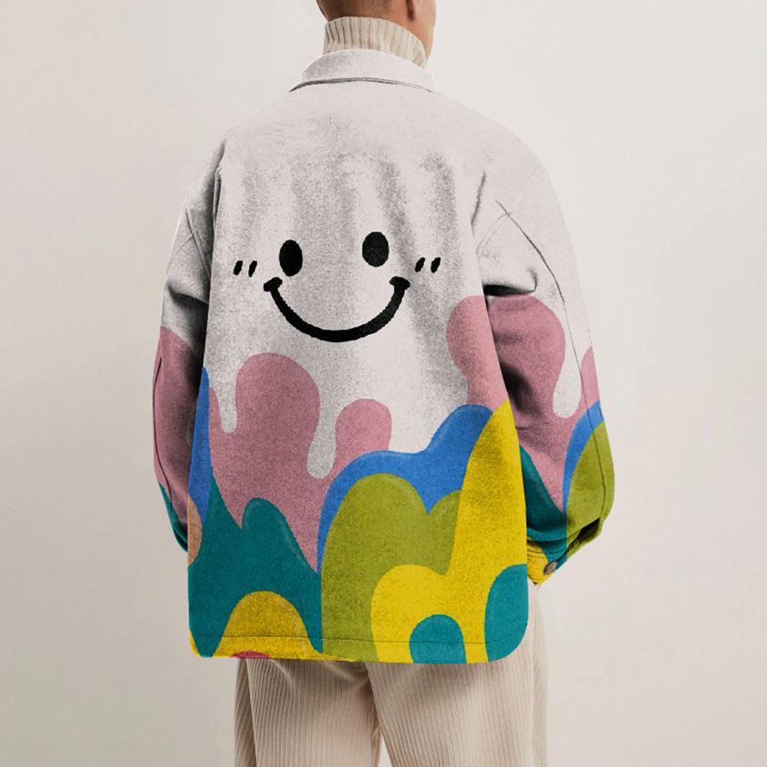 Heren Jack met Opvallend Printdesign en Lichtgewicht Comfort – Ideaal voor Voorjaar en Herfst 1