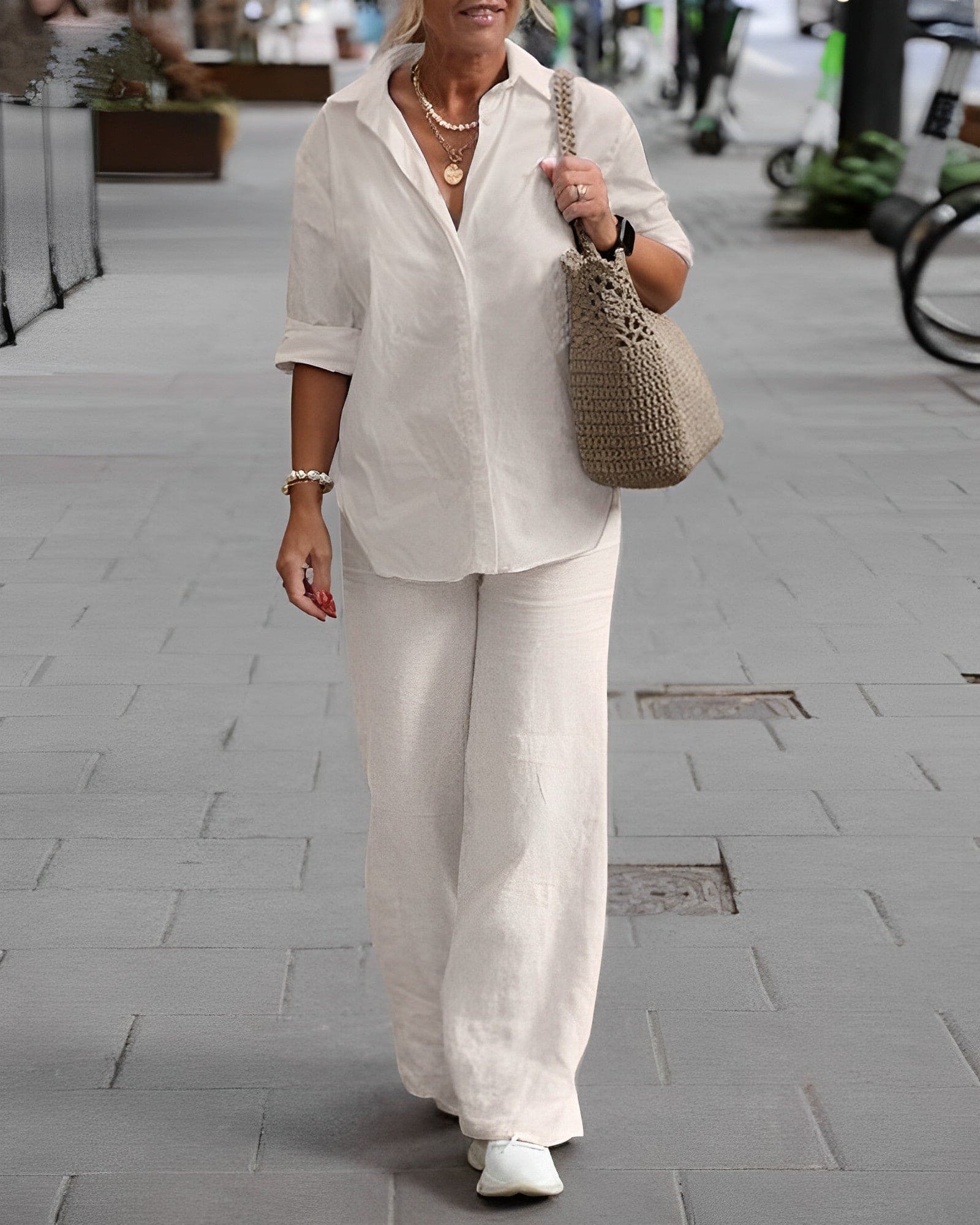 Katoenen Dames Set – Stijlvolle en Comfortabele Outfit voor Elke Gelegenheid 0