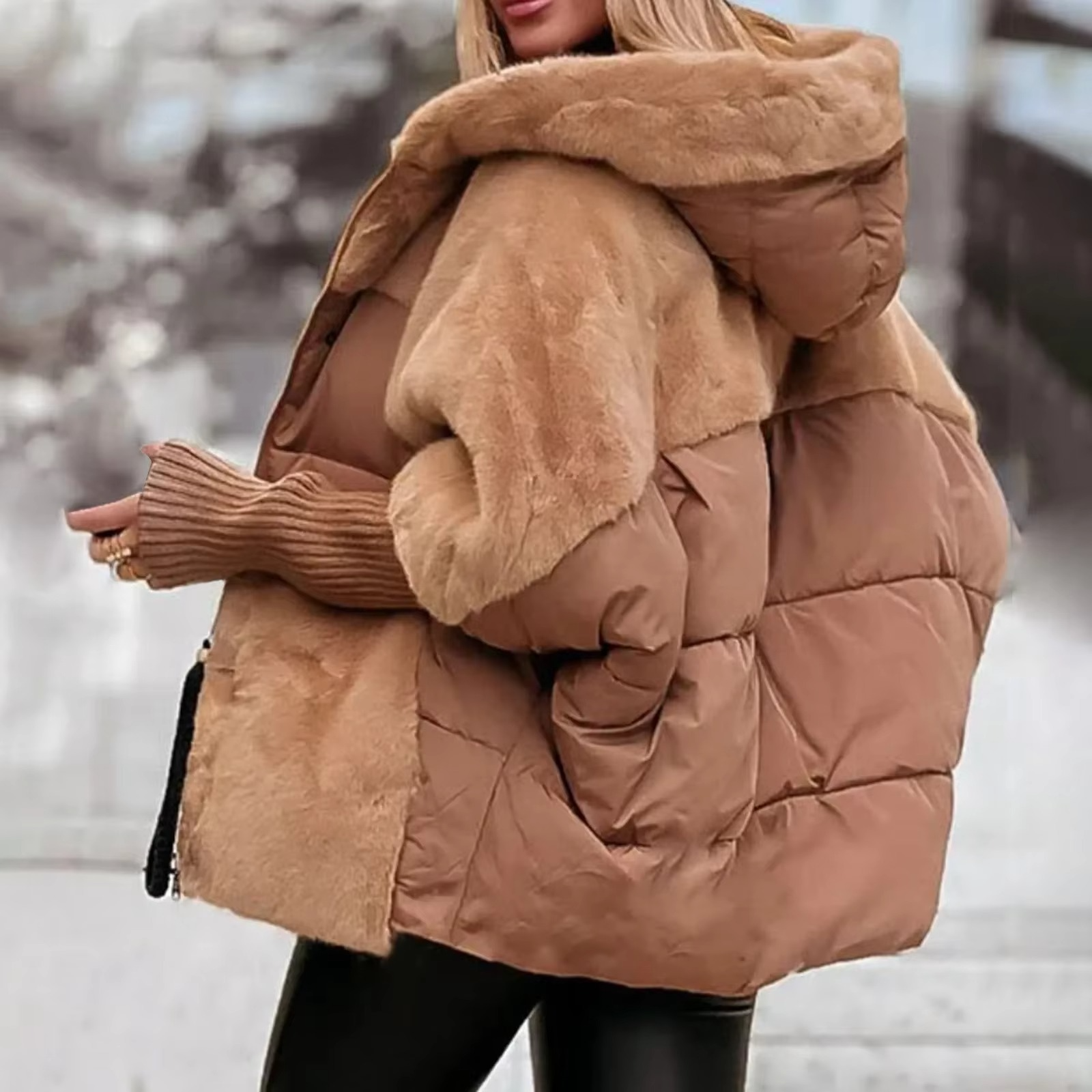 Lange Gewatteerde Winterjas Dames – Warm en Chic voor Herfst en Winter, Lange Mouwen, Casual en Formeel 5
