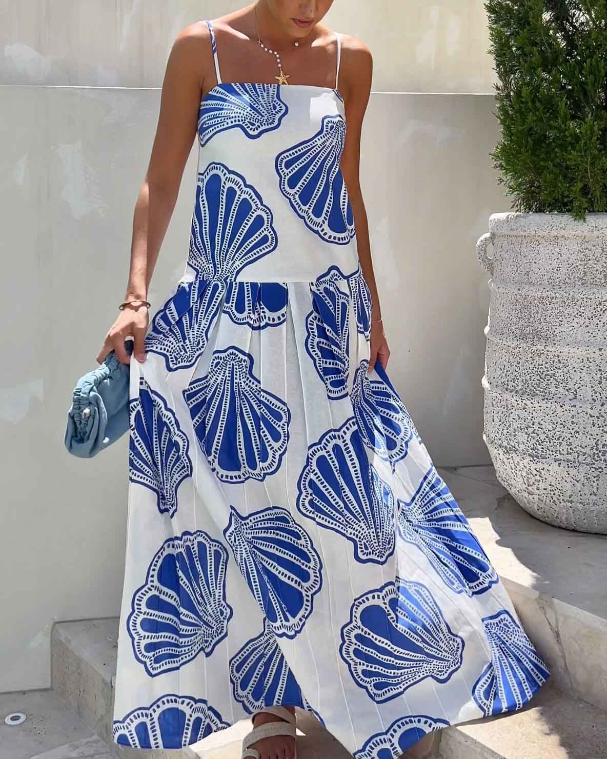 Lange Mouwloze Maxi Jurk Dames van Lichtgewicht Stof – Elegante Lange Zomerjurk voor Warme Dagen 0