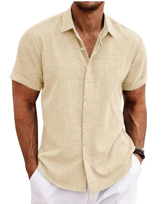 Liam | Stijlvol Heren T Shirt Wit van Katoen en Linnen voor Casual Elegant Gebruik 0
