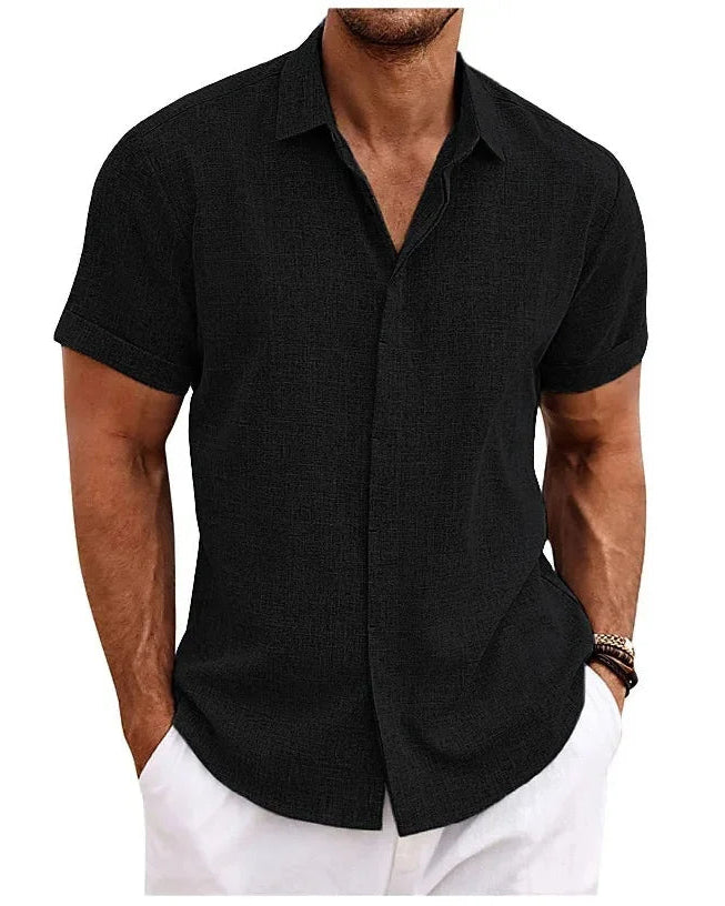 Liam | Stijlvol Heren T Shirt Wit van Katoen en Linnen voor Casual Elegant Gebruik 1