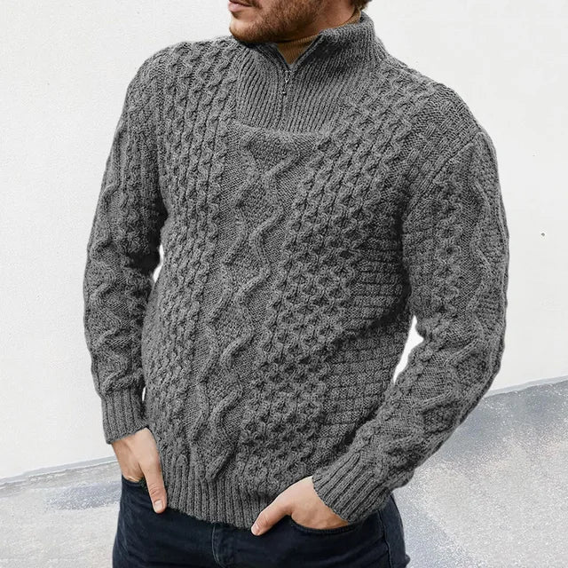 Liam | Stijlvolle Gebreide Heren Trui met Rits voor Comfort en Warmte 2